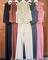 Women Casual V-Neck Vest With Trousers Sets